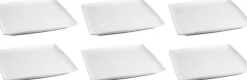 BonBistro Dinerborden Yong Squito 26 x 26 cm - Wit - 6 stuks