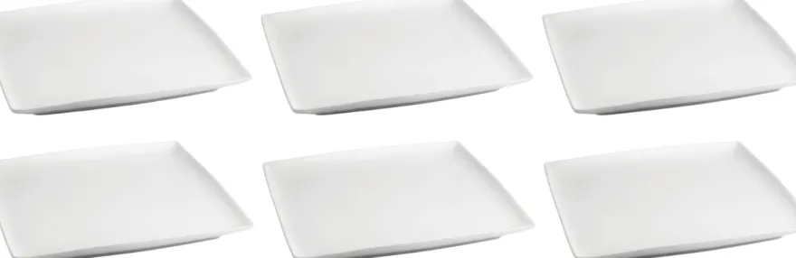 BonBistro Dinerborden Yong Squito 26 x 26 cm - Wit - 6 stuks