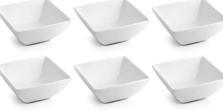 BonBistro Dipschaaltjes Yong Squito 10 x 10 cm - Wit - 6 stuks