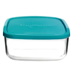Bormioli Rocco Glazen Vershoudbakje Frigoverre - Blauw 22 x 22 x 8 cm / 3.3 liter