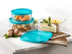 Bormioli Rocco Glazen Vershoudbakje Frigoverre - Blauw 22 x 22 x 8 cm / 3.3 liter