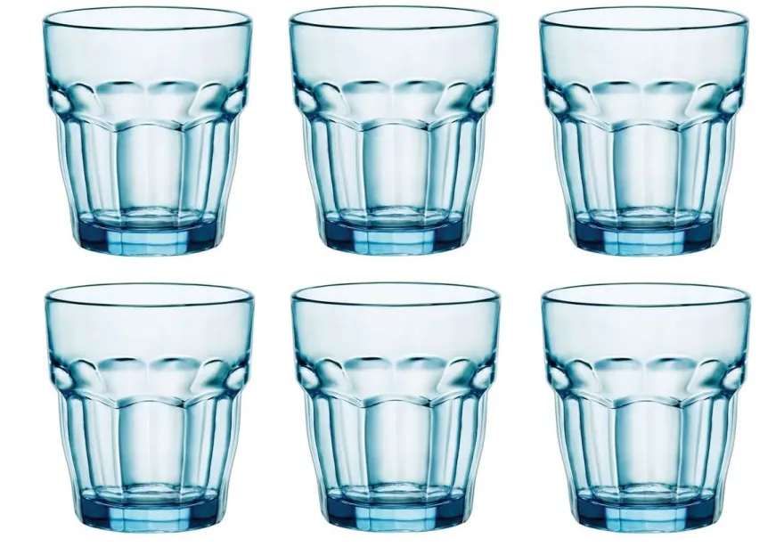 Bormioli Rocco Waterglazen Rock Bar - Blauw - 270 ml - 6 stuks