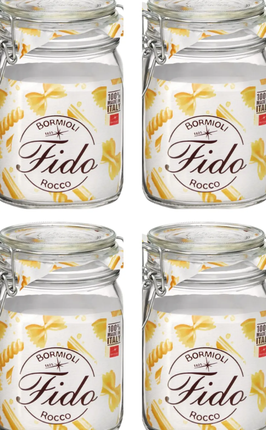 Bormioli Rocco Weckpotten Fido 11 x 11 cm / 1 liter - 4 stuks