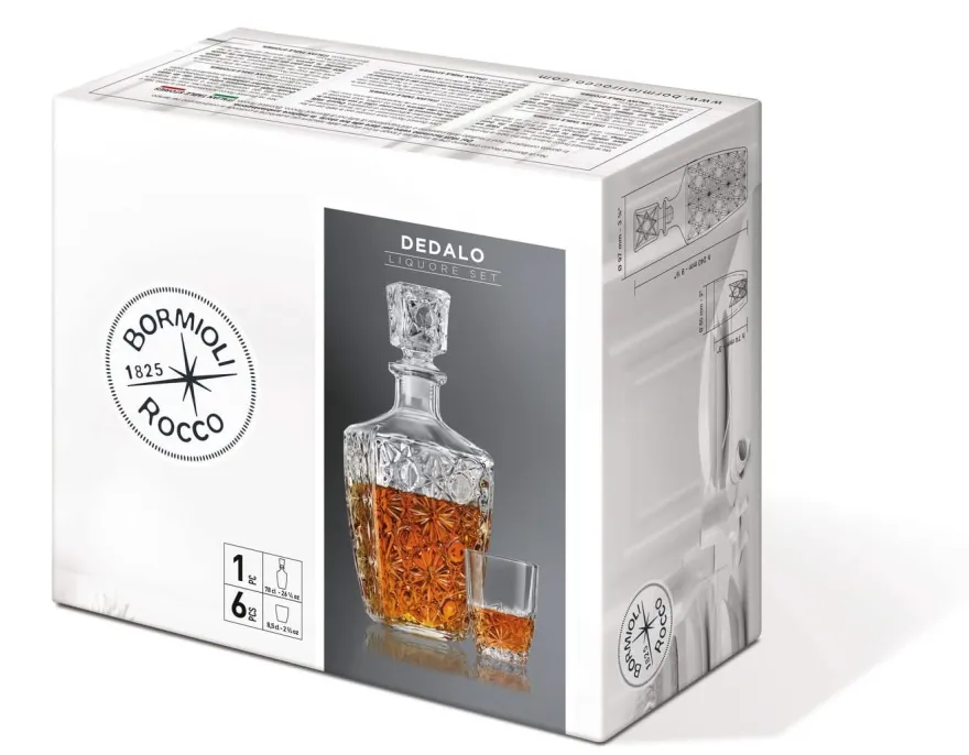 Bormioli Rocco Whiskey Set Dedalo - 7 delige set