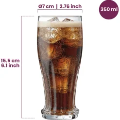 Coca Cola Glazen - Longdrinkglazen - Frisdrankglazen - Crown Cap - 350 ml - 4 stuks