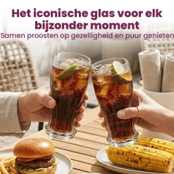 Coca Cola Glazen - Longdrinkglazen - Frisdrankglazen - Crown Cap - 350 ml - 4 stuks