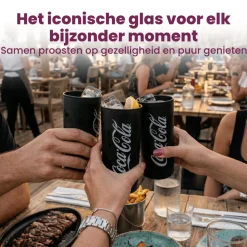 Coca Cola Glazen - Longdrinkglazen - Frisdrankglazen - Frozen - Zwart 270 ml - 6 Stuks