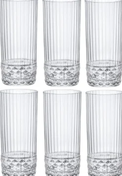 Cocktailset Dolle Mina - Karaf 1.6 L met 6 Longdrinkglazen 490 ml, Cocktaillepel & IJsblokjesvorm