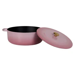 Combekk Braadpan met deksel Gietijzer Pink ø 28 cm / 5.3 Liter - geëmailleerde anti-aanbaklaag