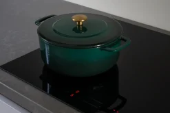 Combekk Pannenset Gietijzer Holly Green 3-delig - Braadpan ø 24, 28 cm & Koekenpan ø 26 cm