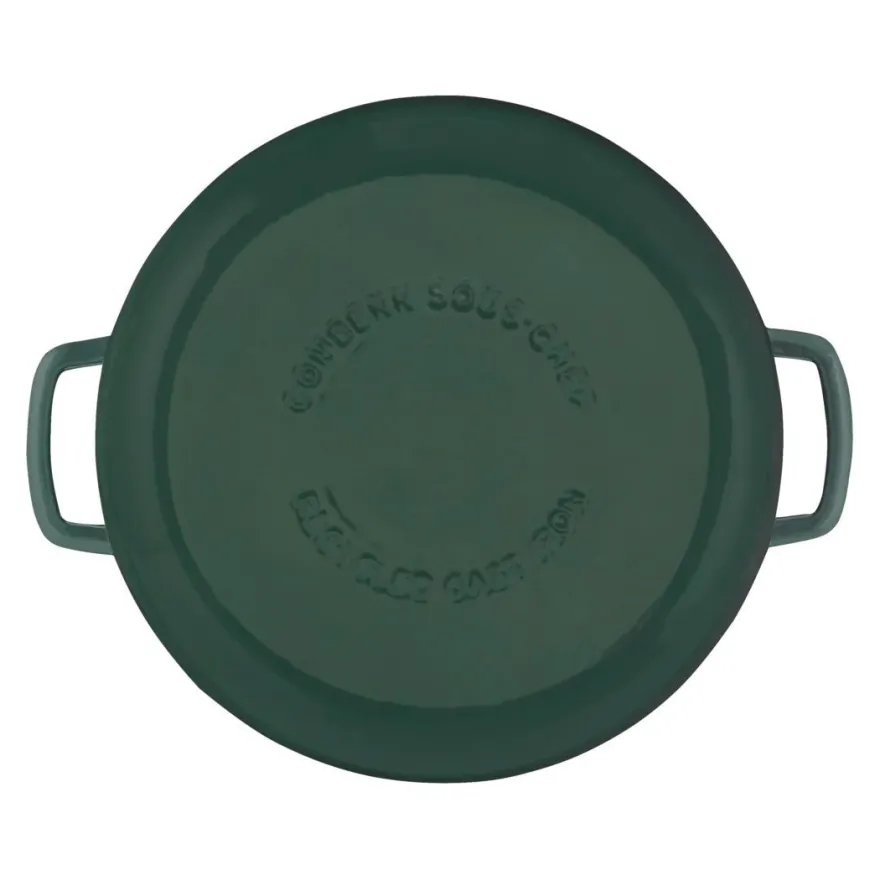 Combekk Pannenset Gietijzer Holly Green 3-delig - Braadpan ø 24, 28 cm & Koekenpan ø 26 cm