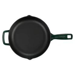 Combekk Pannenset Gietijzer Holly Green 3-delig - Braadpan ø 24, 28 cm & Koekenpan ø 26 cm
