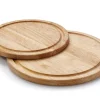 Continenta Houten Pizzaplank / Serveerplank met Sapgeul - Rubberhout - ø 30 cm