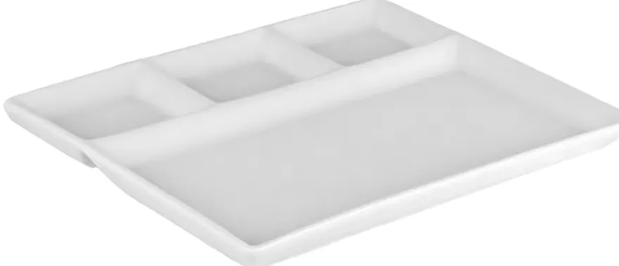 Cookinglife BBQ Borden / Fondueborden / Gourmetborden 4 vakken - 26 x 20 cm - 4 stuks