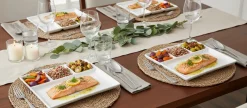Cookinglife BBQ Borden / Fondueborden / Gourmetborden 4 vakken - 26 x 20 cm - 4 stuks