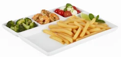 Cookinglife BBQ Borden / Fondueborden / Gourmetborden 4 vakken - 26 x 20 cm - 4 stuks