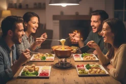 Cookinglife BBQ Borden / Fondueborden / Gourmetborden 5 vakken - 24 x 24 cm - 4 Stuks