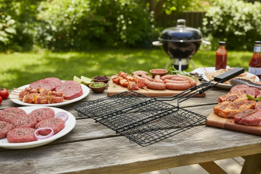 Cookinglife BBQ Hamburgergrill Fire & Flavour 32.5 x 22 cm - Non-Stick Metaal