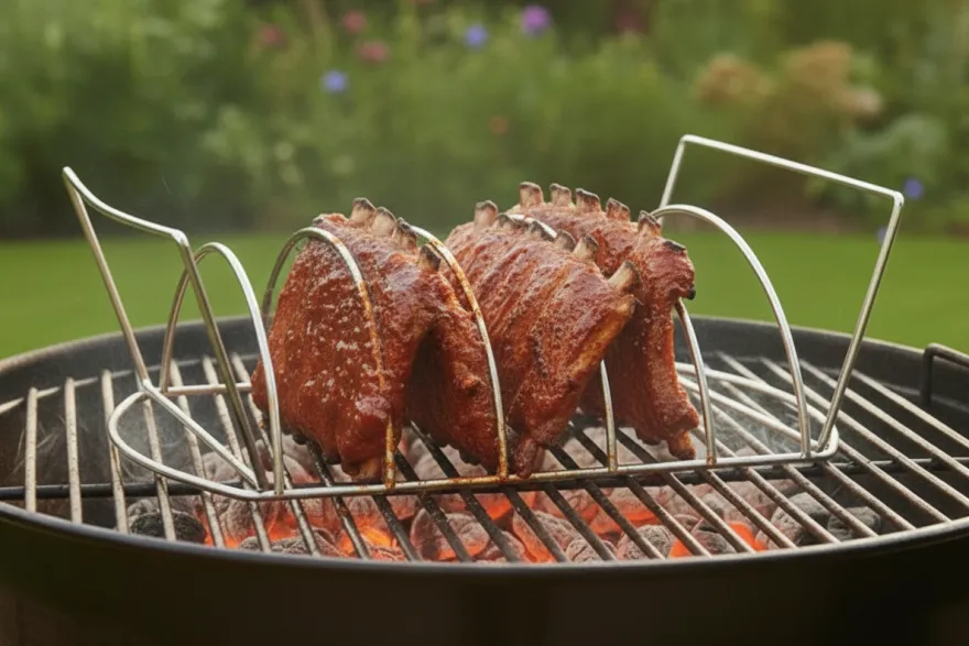 Cookinglife BBQ Sparerib Rek Fire & Flavour - Hittebestendig Staal - Grillen van Vlees en Gevogelte