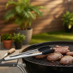 Cookinglife BBQ Tang Fire & Flavour RVS 32 cm - BBQ Tool met Zwarte Handgreep