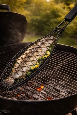 Cookinglife BBQ Visgrill Fire & Flavour - Non-Stick Metaal - Grillen van Vis en Groenten
