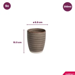 Cookinglife Bekers Delice Grijs 350 ml - 6 stuks