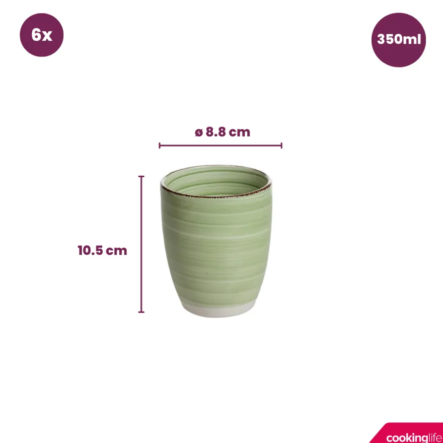 Cookinglife Bekers Delice Groen 350 ml - 6 stuks