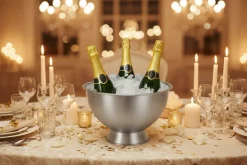 Cookinglife Champagneschaal - Champagne Emmer - Oliebollenschaal - Brushed RVS ø 30 cm