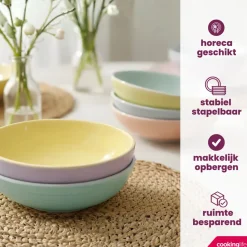 Cookinglife Diepe borden / Pastaborden Pastel Harmony ø 23 cm - 6 Stuks