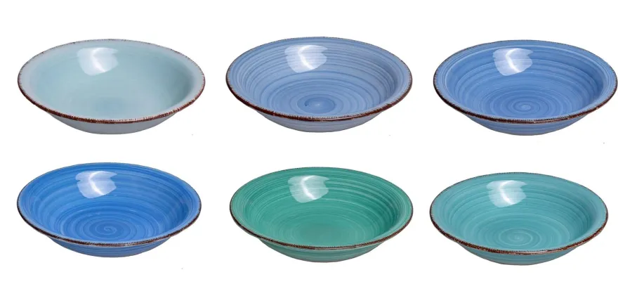 Cookinglife Diepe borden / Pastaborden Delice Blauw ø 21 cm - 6 stuks