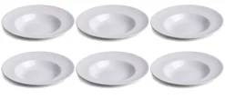 Cookinglife Diepe borden / Pastaborden - Porselein - Wit - ø 27 cm - 6 Stuks