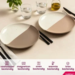 Cookinglife Dinerborden Leem ø 27 cm - 6 Stuks