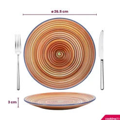 Cookinglife Dinerborden Rhythm & Lines ø 26.5 cm - 4 Stuks