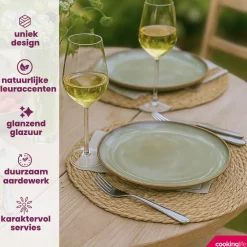 Cookinglife Dinerborden Sabi Groen ø 26 cm - 6 Stuks