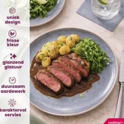 Cookinglife Dinerborden Serene Blue ø 28 cm - Aardewerk - 4 stuks