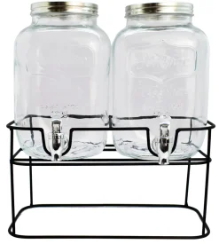 Cookinglife Dubbele Drankdispenser - met houder - 2 x 4 liter