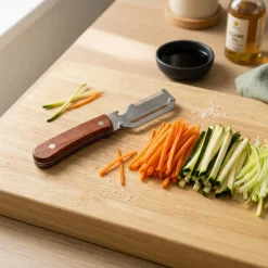 Cookinglife Dunschiller & Juliennesnijder - Hout - Multifunctioneel 3-in-1