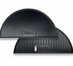 Cookinglife Grill Halve Maan Grillplaat / Plancha Gietijzer - 2-zijdig - Geschikt voor 46 cm Kamado's