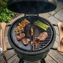 Cookinglife Grill Halve Maan Grillplaat / Plancha Gietijzer - 2-zijdig - Geschikt voor 46 cm Kamado's
