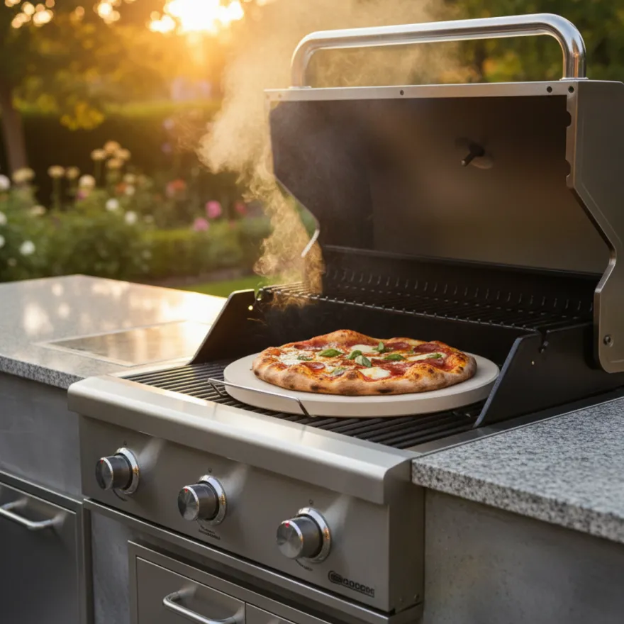 Cookinglife Grill Pizzasteen met houder ø 38 cm
