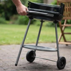 Cookinglife Halfopen BBQ met wielen Fire & Flavour - Houtskool - 51 cm - Zwart
