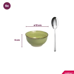 Cookinglife Kleine kommen Delice Groen ø 12 cm - 6 stuks