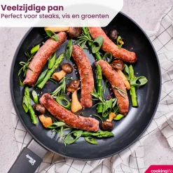 Cookinglife Koekenpan Black Cera - ø 24 cm - geschikt voor alle warmtebronnen - keramische anti-aanbaklaag