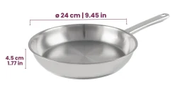 Cookinglife Koekenpannenset Superior Triply RVS 2-Delig ø 24 & 28 cm - geschikt voor alle warmtebronnen - zonder anti-aanbaklaag