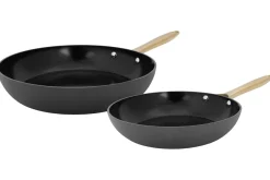 Cookinglife Koekenpannenset Style Zwart 2-Delig ø 24 & 28 cm - geschikt voor alle warmtebronnen - keramische anti-aanbaklaag