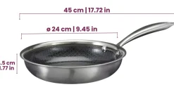 Cookinglife Koekenpannenset HexaCook - Hybride Pan 2-Delig ø 24 & 28 cm - NON STICK - geschikt voor alle warmtebronnen - keramische anti-aanbaklaag
