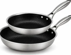 Cookinglife Koekenpannenset HexaCook - Hybride Pan 2-Delig ø 24 & 28 cm - NON STICK - geschikt voor alle warmtebronnen - keramische anti-aanbaklaag