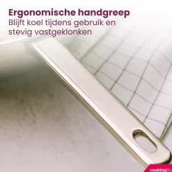 Cookinglife Koekenpan Superior Triply RVS ø 28 cm - geschikt voor alle warmtebronnen - zonder anti-aanbaklaag