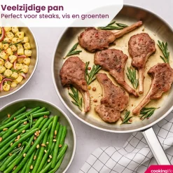 Cookinglife Koekenpan Superior Triply RVS ø 28 cm - geschikt voor alle warmtebronnen - zonder anti-aanbaklaag