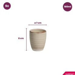 Cookinglife Koffiekopjes / Senseo Kopjes - Delice Grijs 180 ml - 6 stuks
